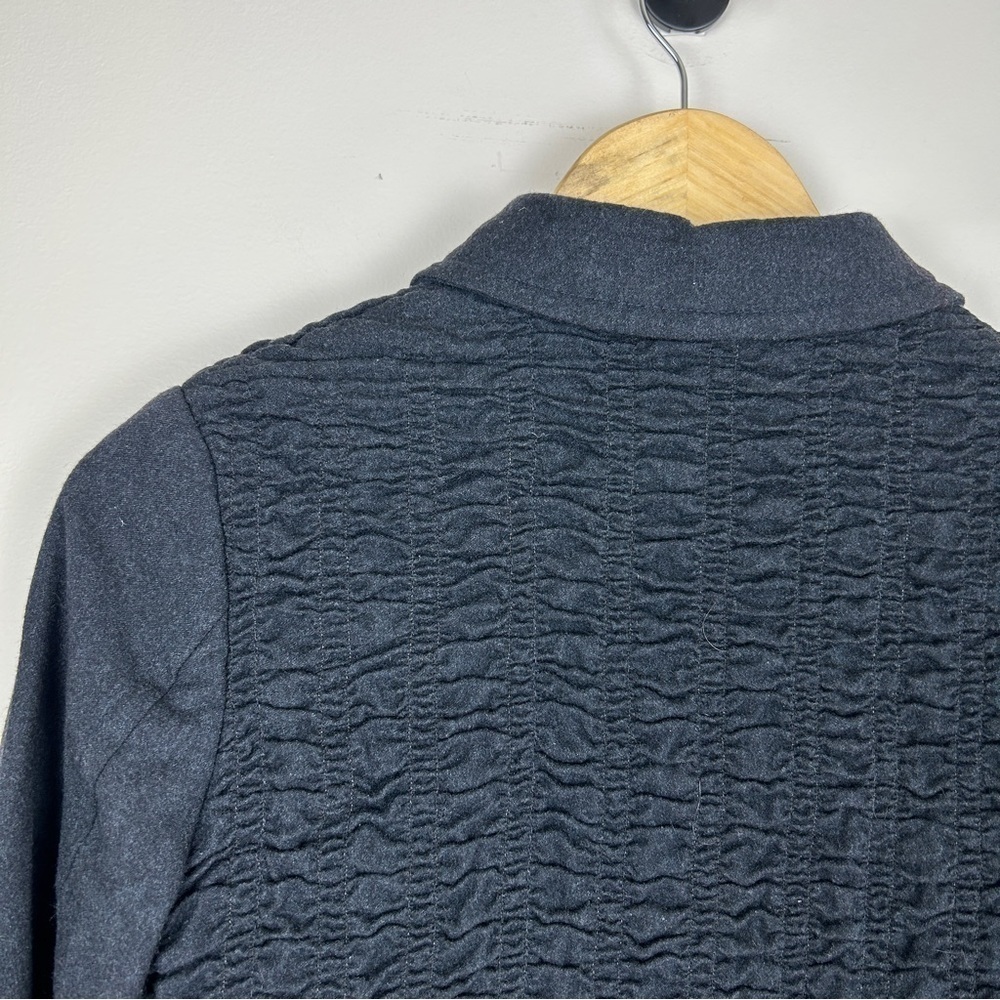 Vintage Burberry Gray Wool Collared Button Down J… - image 7